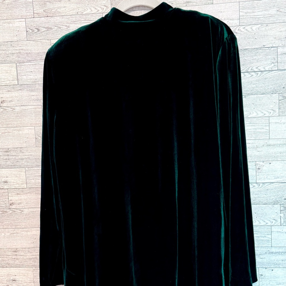 Vintage JBS LTD Jacket Womens Velvet Velour Emerald Green Sz-16 Shoulder Pads - Picture 11 of 14